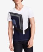 Calvin Klein Men's Textured Line Graphic-print T-shirt