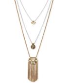 Lucky Brand Two-tone Triple-layer Pendant Necklace