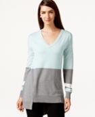 Vince Camuto Long-sleeve Colorblocked Sweater
