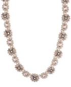 Marchesa Gold-tone Crystal Cluster & Stone Collar Necklace