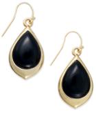 Signature Gold Onyx Teardrop Earrings (9-3/8 Ct. T.w.) In 14k Gold Over Resin