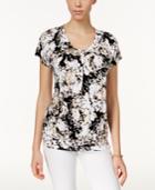 Jm Collection Printed Banded-hem Top, Only At Macy's