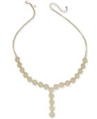 I.n.c. Gold-tone Crystal & Imitation Pearl Flower Lariat Necklace, 23 + 3 Extender, Created For Macy's