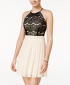 B Darlin Juniors' Lace Halter Fit & Flare Dress