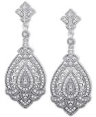 Diamond Baroque-inspired Drop Earrings (1/3 Ct. T.w.) In Sterling Silver