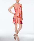 Calvin Klein Chiffon Floral-print Trapeze Dress