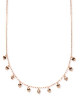 Ivanka Trump Rose Gold-tone Dangle Heart Collar Necklace