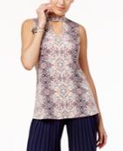 Ny Collection Printed Choker Top