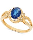 Sapphire (1-1/2 Ct T.w.) & Diamond Accent Ring In 14k Gold