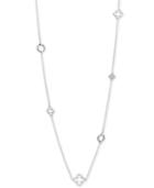 Le Fleur Silver Necklace With White Topaz, Stainless Steel Cable (2mm), Silver Chain