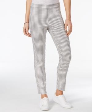 Maison Jules Gingham-print Pull-on Pants, Only At Macy's