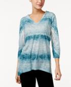 Style & Co Petite Sublimated-print Hoodie, Created For Macy's