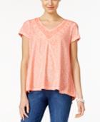 Style & Co. Burnout Swing Top, Only At Macy's