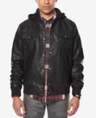 Sean John Men's Faux-leather Hooded Jacket, Created For Macy's