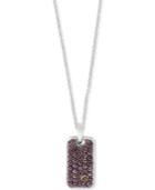 Effy Men's Brown Sapphire Dog Tag Pendant Necklace (1-1/3 Ct. T.w.) In Sterling Silver & 18k Gold
