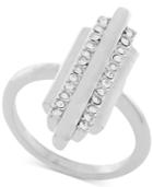 Bcbgeneration Silver-tone Pave Bar Statement Ring