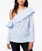 Maison Jules One-shouder Ruffled Shirt, Created For Macy's