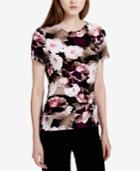 Calvin Klein Printed Matte Pleated Top