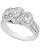 Diamond Oval Triple Halo Ring (1-1/2 Ct. T.w.) In 14k White Gold