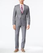 Dkny Men's Slim-fit Twill Light Gray Suit