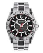 Bulova Watch, Men's Precisionist Champlain Stainless Steel And Black Carbon Fiber Bracelet 47mm 96b156