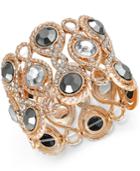 Inc International Concepts Rose Gold-tone & Stone With Pave Accent Stretch Bracelet, Only At Macy's