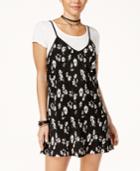 Trixxi Juniors' Printed Slip Dress With T-shirt