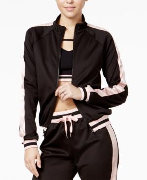 The Edit By Seventeen Juniors' Striped-sleeve Track Jacket