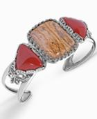 American West Picture Jasper And Red Jasper Cuff In Sterling Silver
