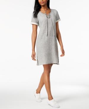 Style & Co French-terry Lace-up Dress, Created For Macy's