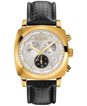 Versus By Versace Men's Chronograph Riverdale Black Leather Strap Watch 40mm Soi050015