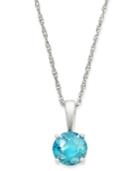 Blue Topaz 18 Pendant Necklace In 14k White Gold (5/8 Ct. T.w.)