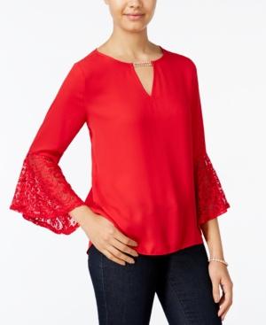 Bcx Juniors' Embellished Bell-sleeve Top