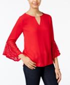 Bcx Juniors' Embellished Bell-sleeve Top