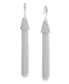 Inc International Concepts Silver-tone Pave-accented Tassel Drop Earrings