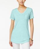 Style & Co. V-neck Burnout T-shirt, Only At Macy's