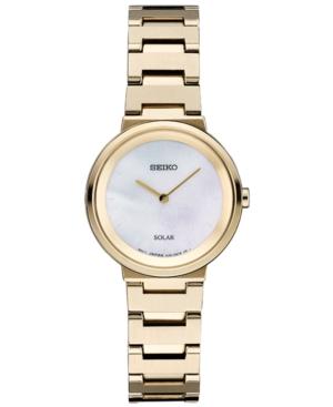 Seiko Women's Solar Essentials Gold-tone Stainless Steel Bracelet Watch 27.5mm