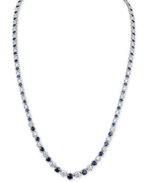 Sapphire (4-1/5 Ct. T.w.) And Diamond (3 Ct. T.w.) Fancy Collar Necklace In 14k White Gold