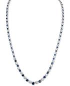 Sapphire (4-1/5 Ct. T.w.) And Diamond (3 Ct. T.w.) Fancy Collar Necklace In 14k White Gold