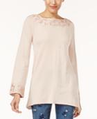 Style & Co Lace-trim Tunic Sweater, Created For Macy's