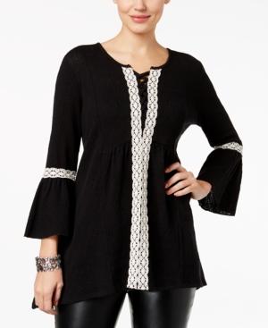 Style & Co Crochet-trim Handkerchief Tunic, Created For Macy's