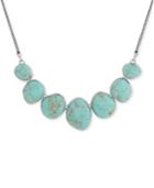 Lucky Brand Silver-tone Large Stone Statement Necklace