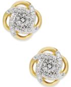 Diamond Love Knot Stud Earrings In Sterling Silver Or 18k Gold-plated Sterling Silver (1/10 Ct. T.w.)