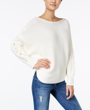 One Hart Juniors' Rib-knit Dolman-sleeve Sweater