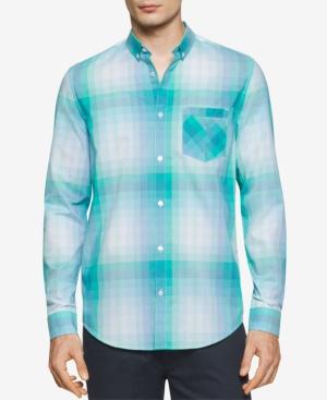 Calvin Klein Men's Dobby Plaid Long-sleeve Shirt