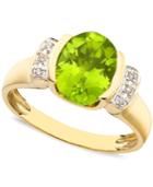 14k Gold Peridot (2-3/5 Ct. T.w.) & Diamond Accent Oval Ring