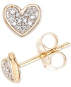Elsie May Diamond Accent Heart Stud Earrings In 14k Gold