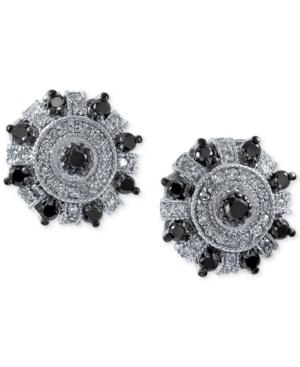 Effy White And Black Diamond Stud Earrings (3/4 Ct. T.w.) In 14k White Gold