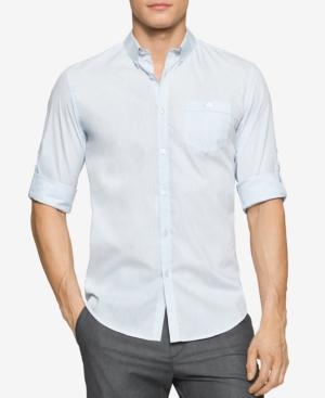 Calvin Klein Men's Slim-fit Heathered Long-sleeve Shirt