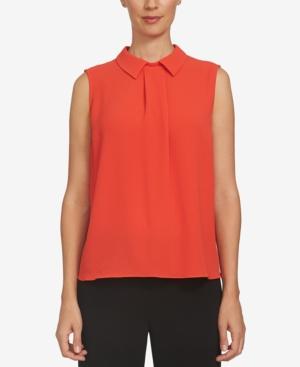 Cece Pleated Collared Top